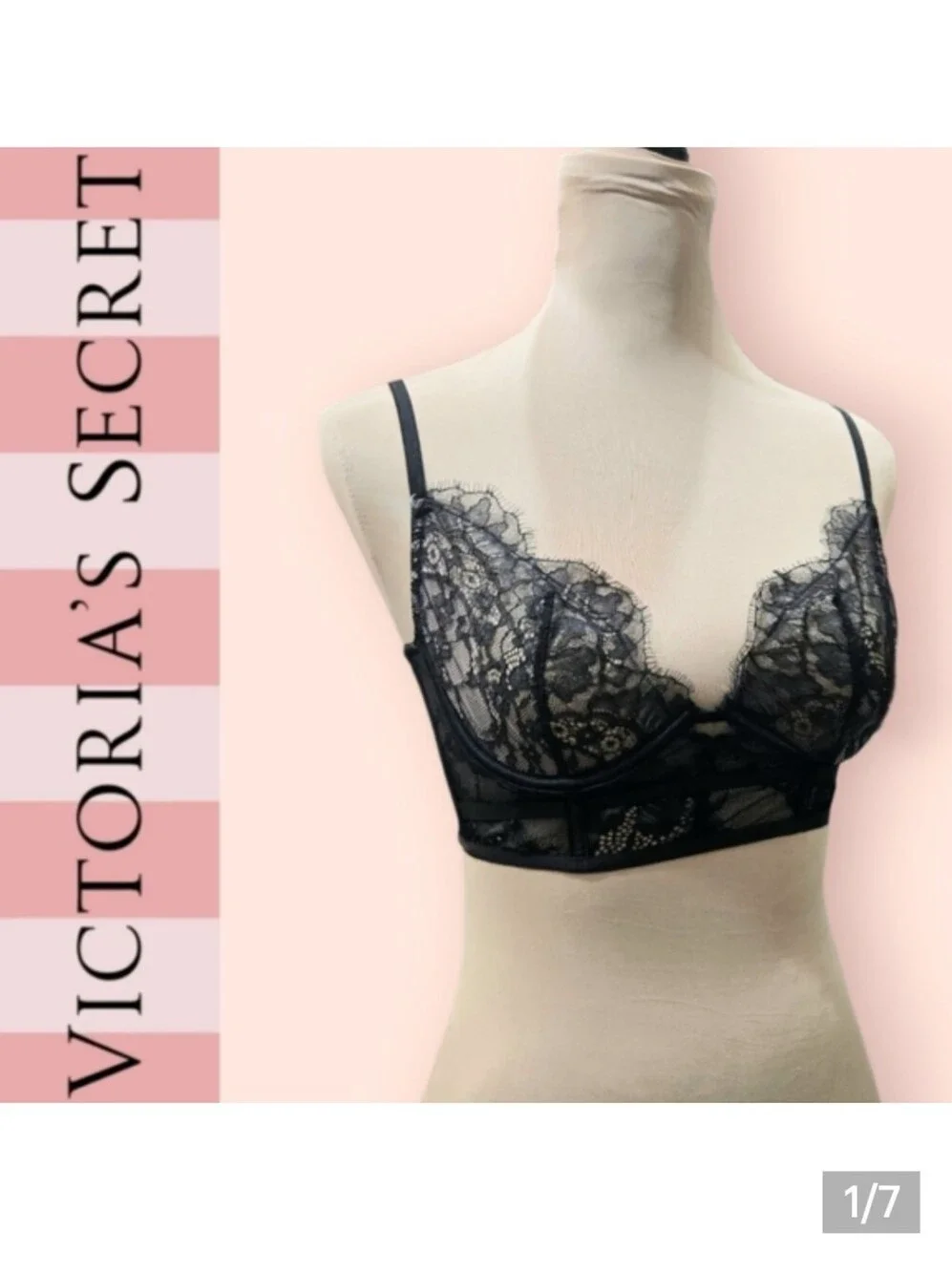 Victoria's Secret Vintage Y2K Black Lace Bra Unlined 34C
